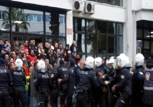 İzmir'de eylem yapan işçilere polis müdahalesi